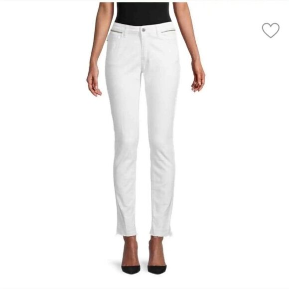 Zadig & Voltaire Eva Cher Moto Zipper Raw Hem Skinny Jeans Sz 24 - Picture 1 of 12